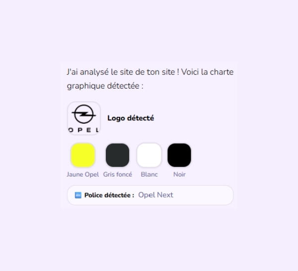 Récupération de votre charte graphique